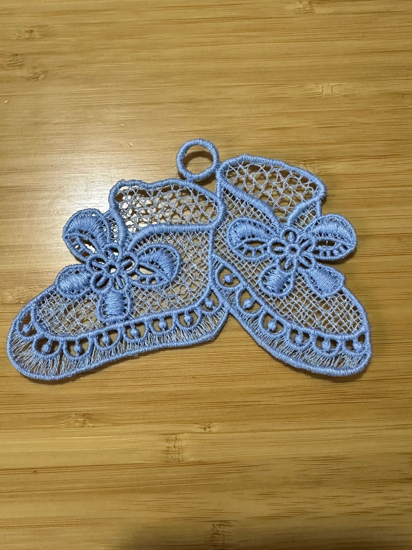 Lace - Ornaments Baby Shoes Baby Blue Christmas