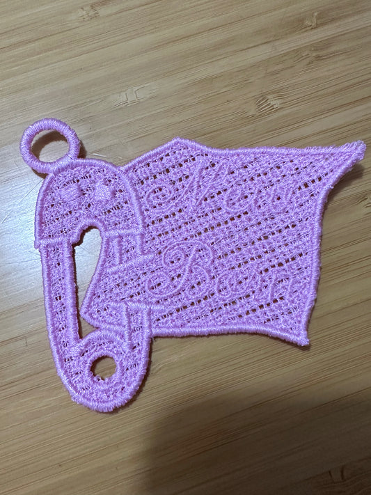 Lace - Ornaments Newborn Baby Pink Christmas