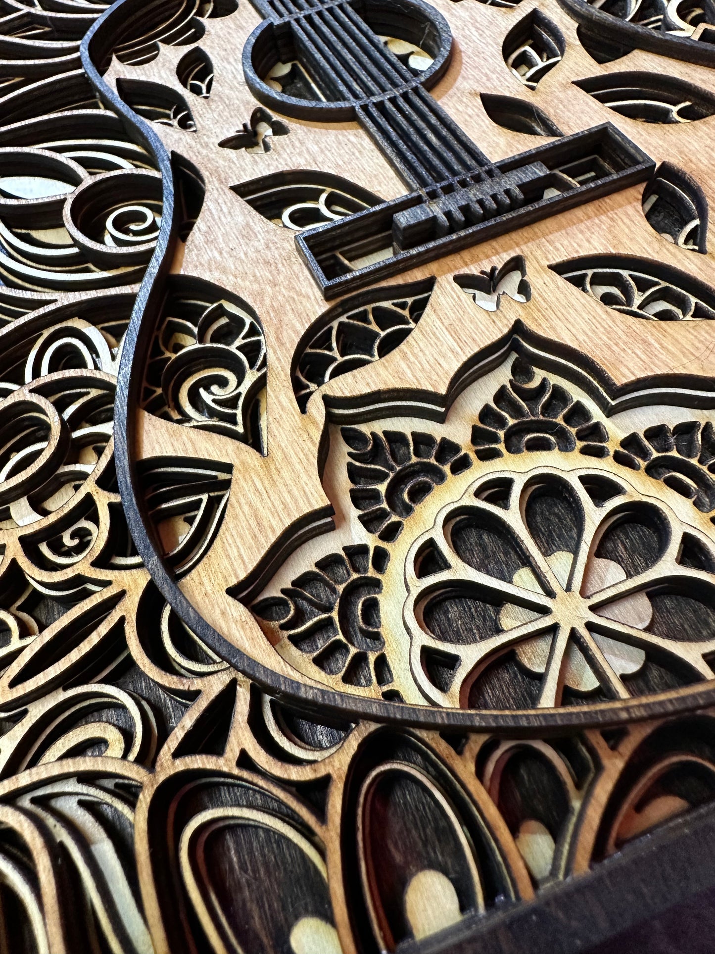 Wall Art - 3D, "The Guitar", 5 layers of Baltic Birch