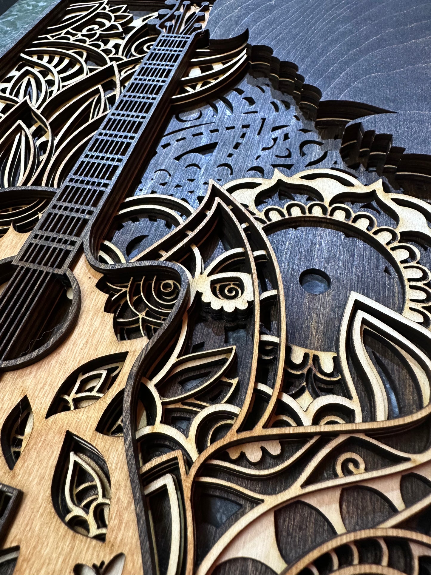 Wall Art - 3D, "The Guitar", 5 layers of Baltic Birch