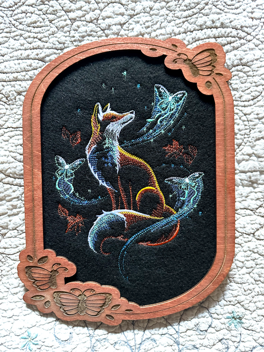 Wall Art - Embroidered Fox & Butterflies