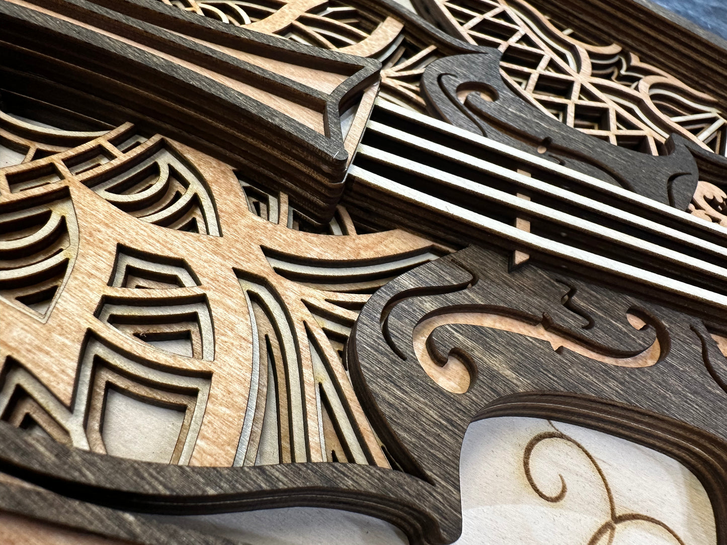 Wall Art - 3D "The Violin", 9 layers of 3mm wood