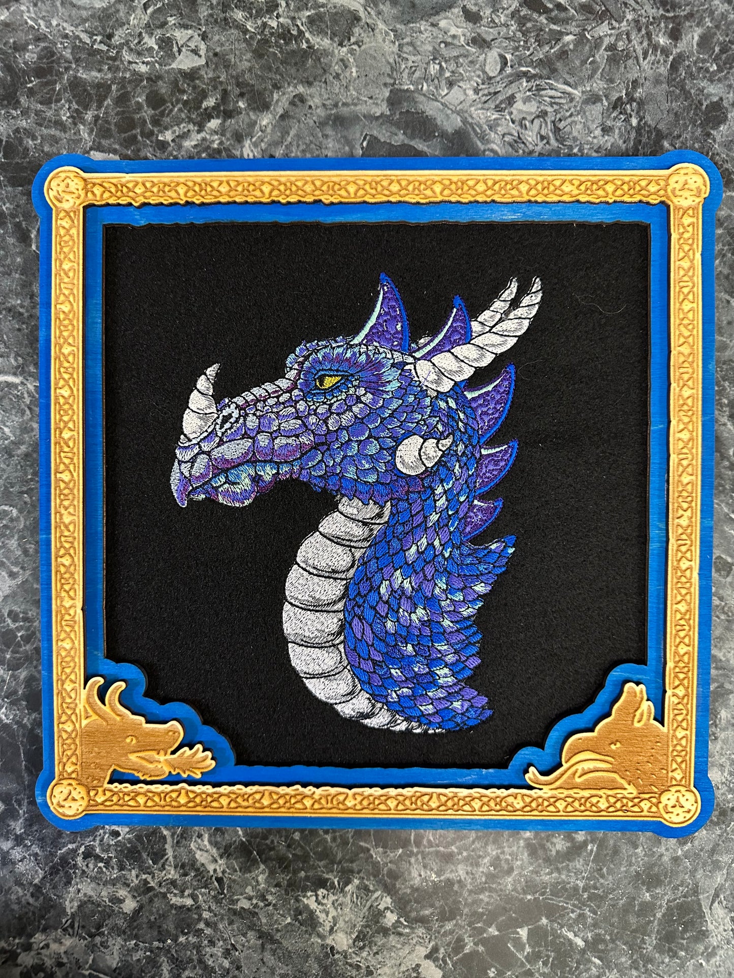 Wall Art - Embroidered Image with Custom Wood Frame