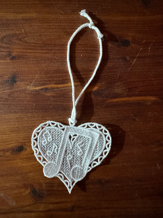 Lace - Ornaments Music Note 1 (Heart) Christmas