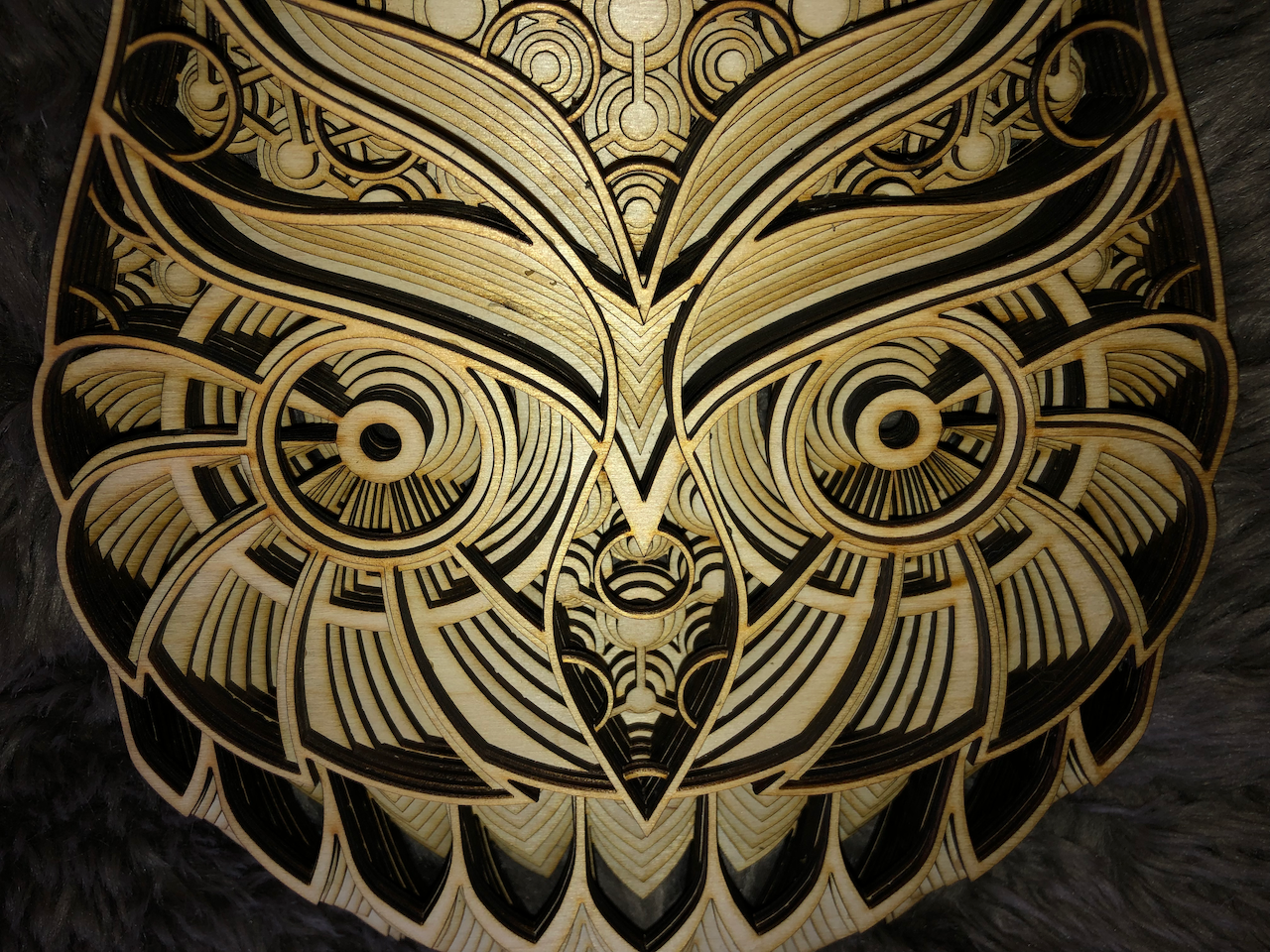 Wall Art - 3D, Wise Owl 10 layers of 3mm Baltic Birch
