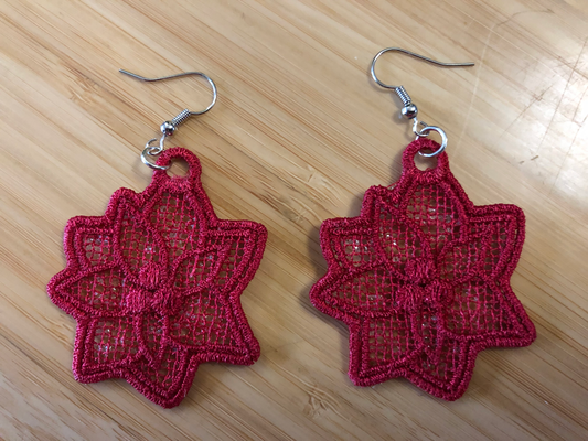 Lace - Earring set Poinsettias'