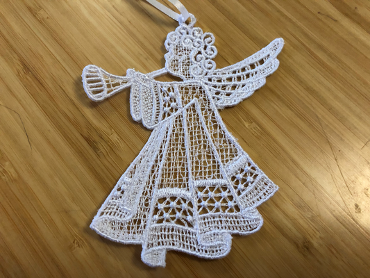 Lace - Ornaments Angel #3 White Christmas