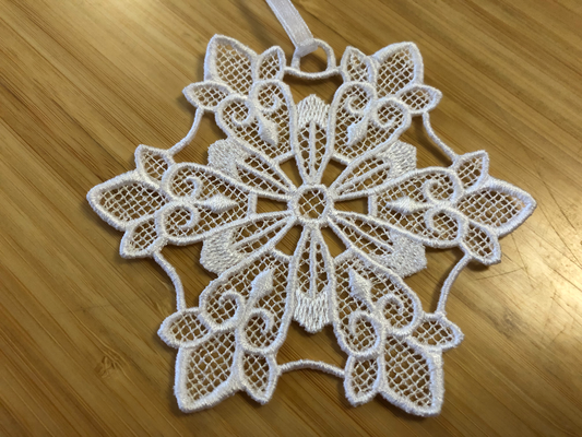 Lace - Ornaments Snowflake #3 White Christmas 4"