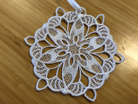 Lace - Ornaments Snowflake #2 White Christmas 4"