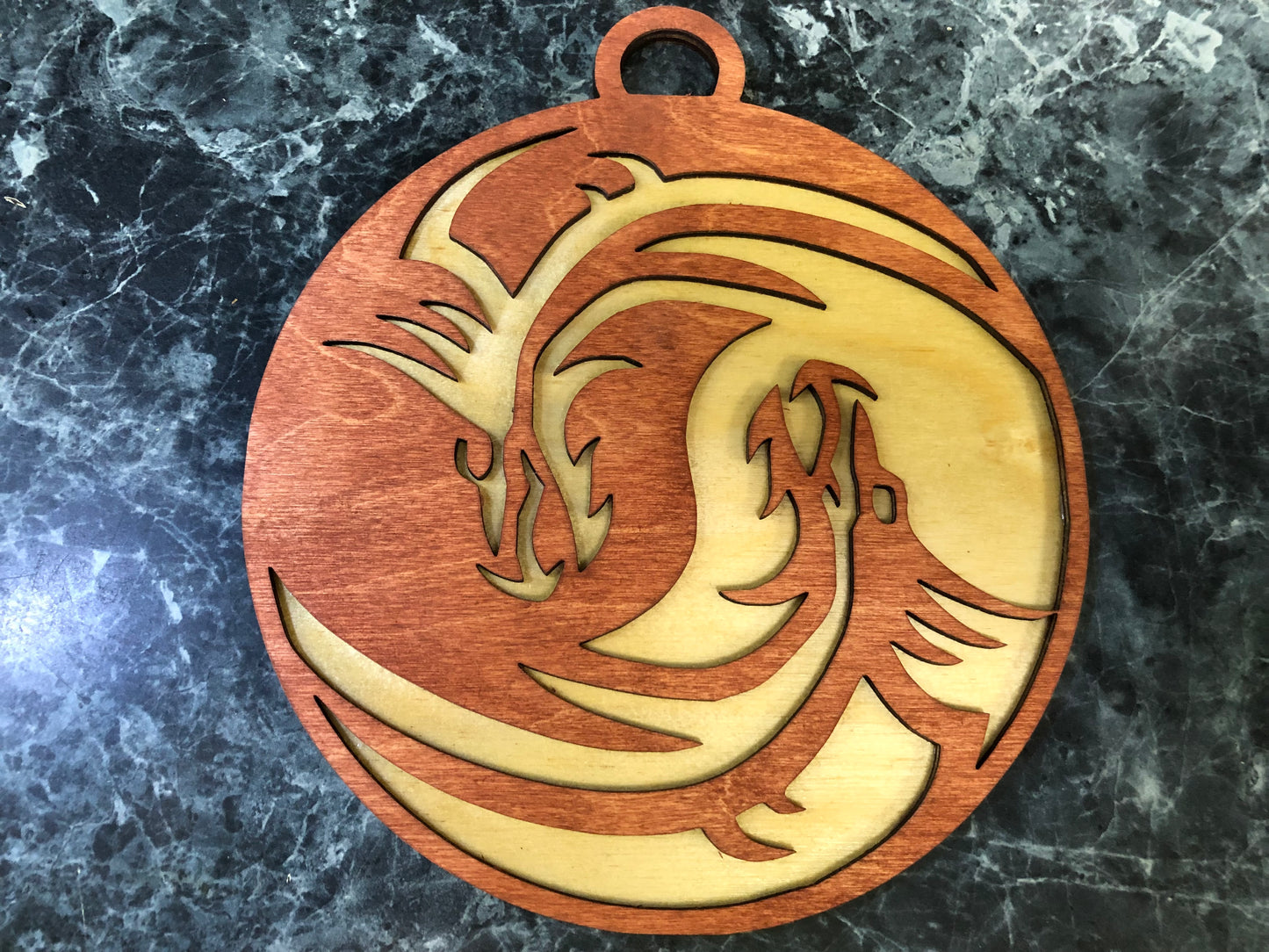 Wall Art - Dragon Yin-Yang 8" 3mm wood