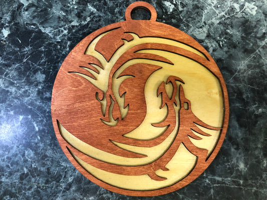 Wall Art - Dragon Yin-Yang 8" 3mm wood