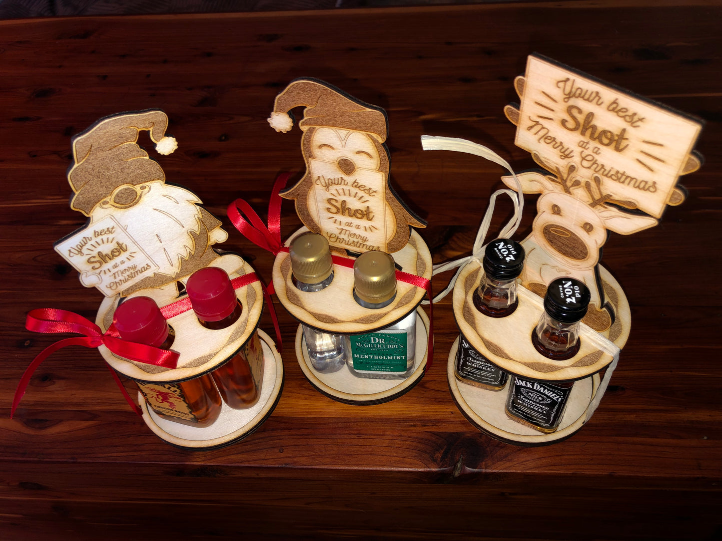Christmas - Caddy - Mini Bar 3-Bottle Holder