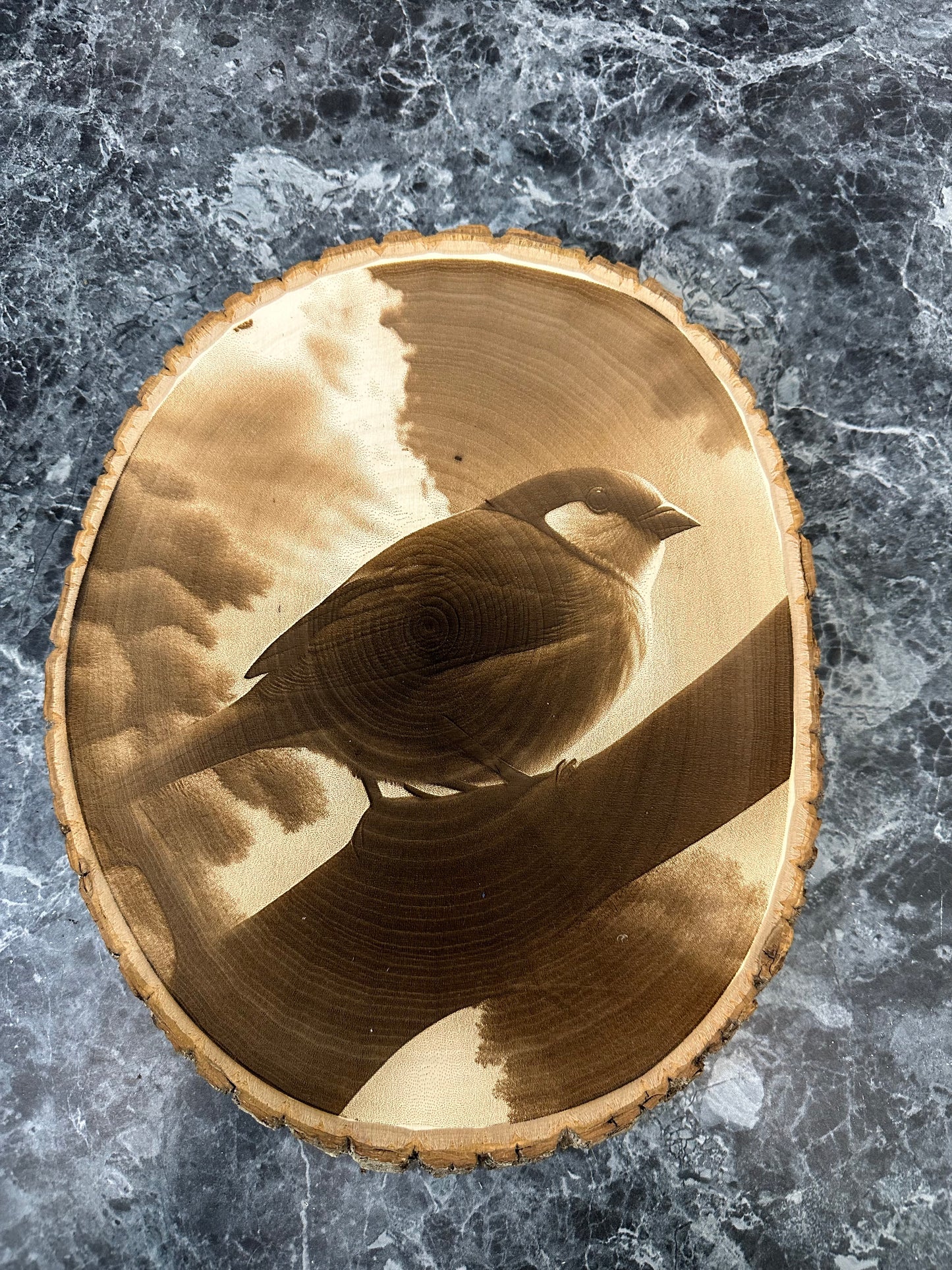 Wall Art - Images laser etched on live-edge basswood