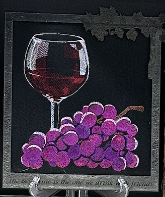 Wall Art - Embroidered The best wine