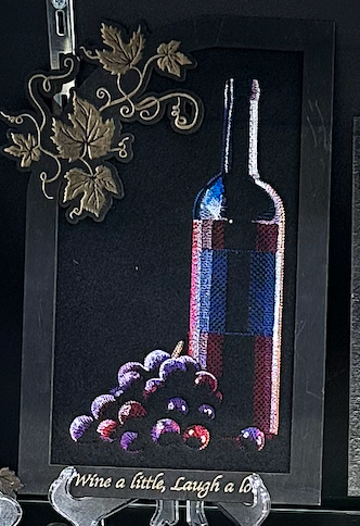 Wall Art - Embroidered Wine a little