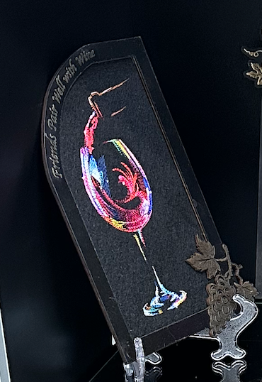 Wall Art - Embroidered Wine pairs well