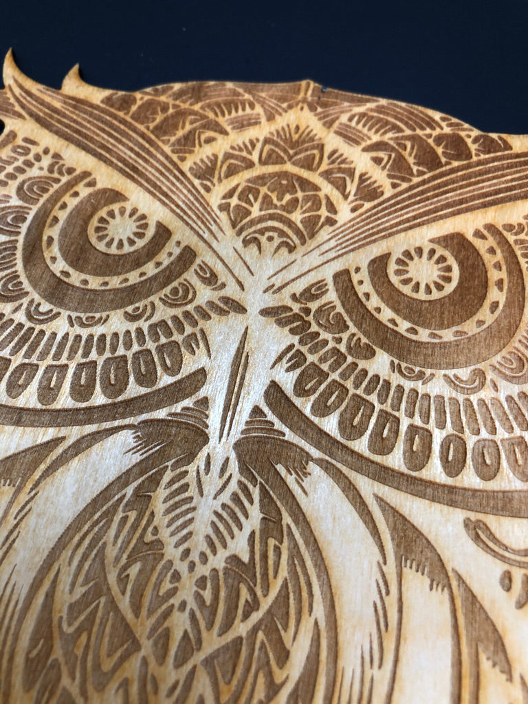 Wall Art - Owl (flat) 3mm Baltic Birch wood