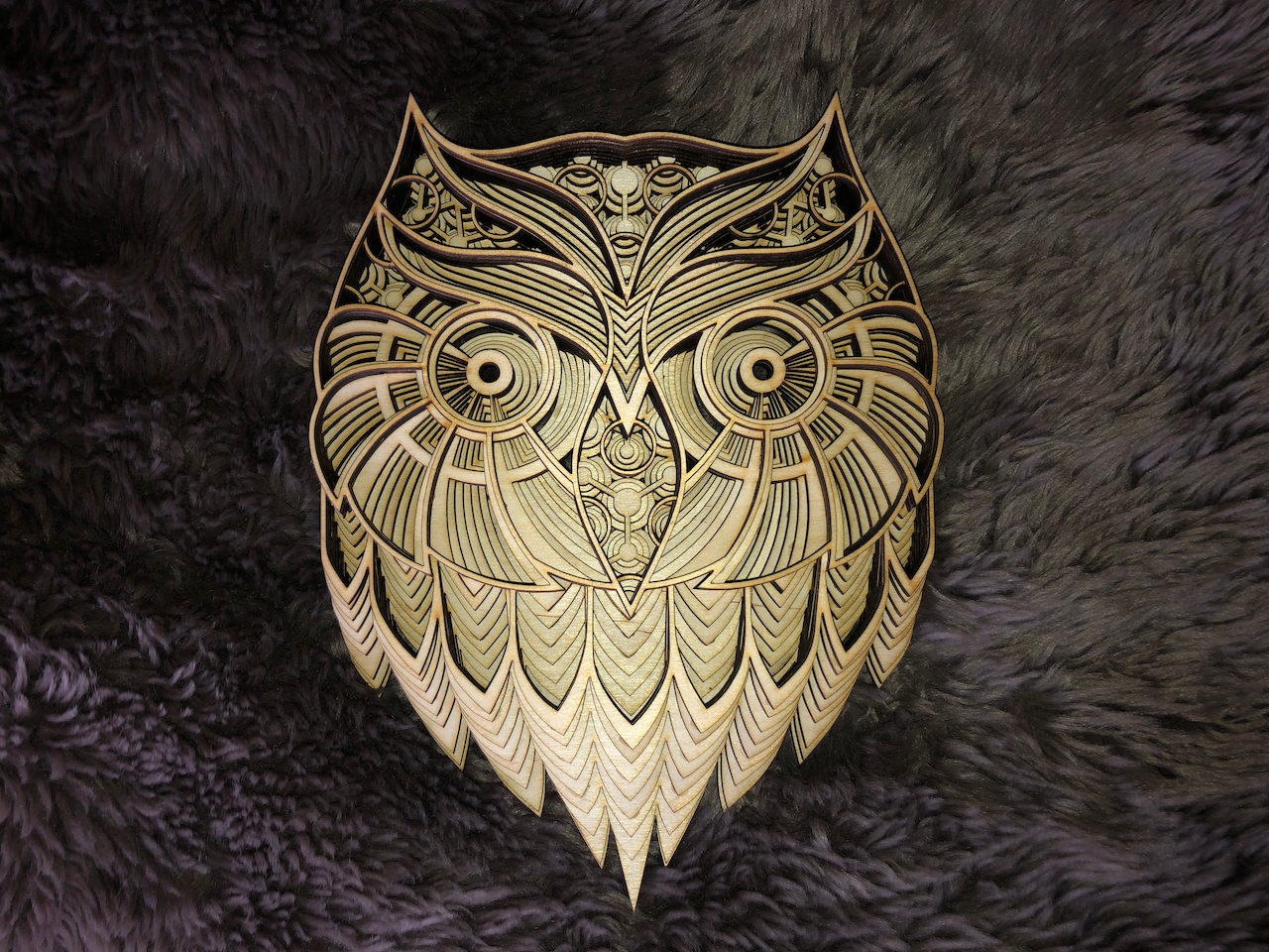 Wall Art - 3D, Wise Owl 10 layers of 3mm Baltic Birch