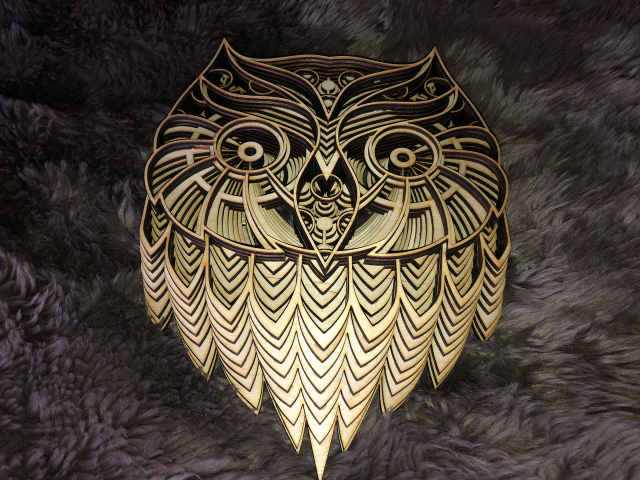 Wall Art - 3D, Wise Owl 10 layers of 3mm Baltic Birch